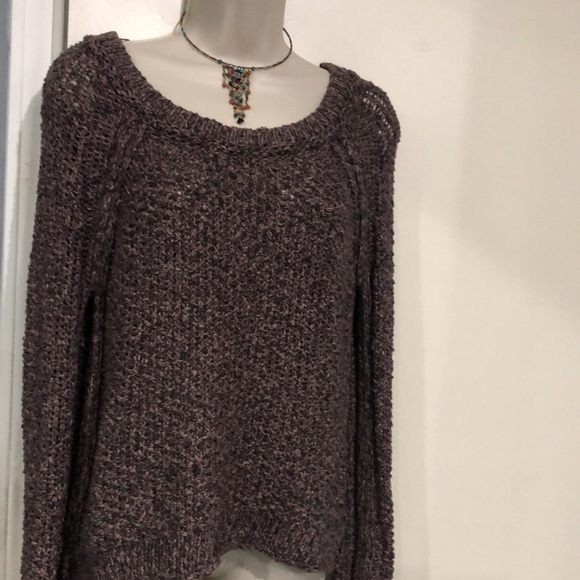 Free People Marled Purple & Black Knit Sweater - Picture 3 of 10